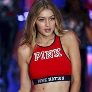 Victoria's Secret PINK Logo red sports Bra